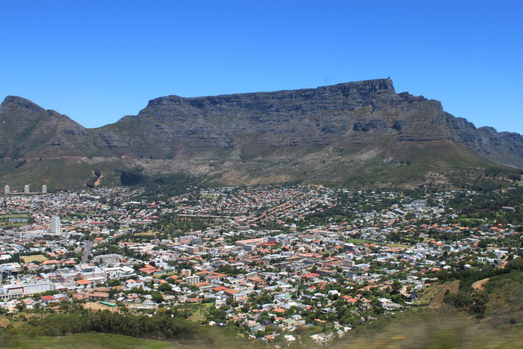Table Mountain rising over the city of Cape Town
