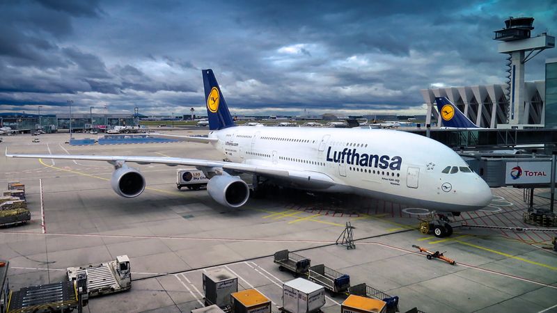 Airplane on airport tarmac